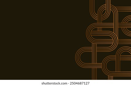 Abstract golden background with lines. Vector illustration