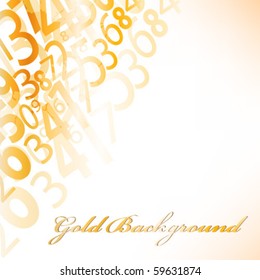 Abstract golden background with  numbers