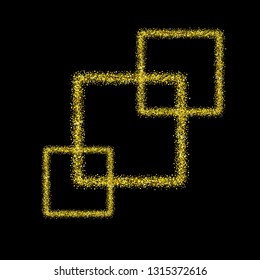
Abstract golden background of particles in the form of a square. Fantastic design element on dark background.