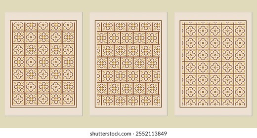Abstract Golden Background Pattern - Elegant Bauhaus golden geometric vector patterns for chic branding and poster design.