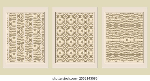 Abstract Golden Background Pattern - Elegant golden Bauhaus patterns for timeless branding, posters, and decor designs.