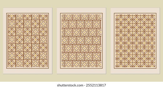 Abstract Golden Background Pattern - Minimalist golden Bauhaus-style patterns for elegant modern branding and interiors.