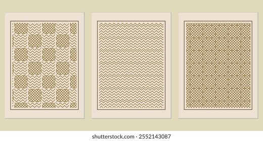 Abstract Golden Background Pattern - Modern golden geometric Bauhaus patterns for timeless and elegant interiors.