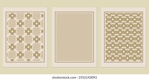 Abstract Golden Background Pattern - Modern golden Bauhaus-inspired patterns for branding and poster projects.