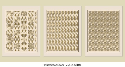 Abstract Golden Background Pattern - Retro golden Bauhaus-inspired geometric patterns for modern creative projects.