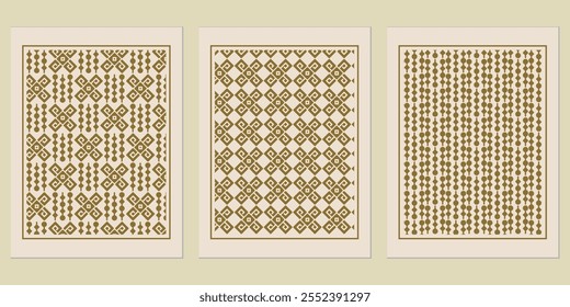 Abstract Golden Background Pattern - Retro Bauhaus golden geometric patterns for timeless branding and poster ideas.