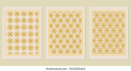 Padrão de fundo dourado abstrato - padrões dourados sofisticados inspirados em Bauhaus para espaços criativos na moda.
