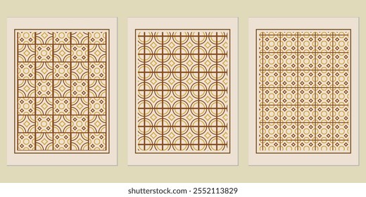 Abstract Golden Background Pattern - Timeless golden Bauhaus-inspired geometric vector patterns for stylish homes.