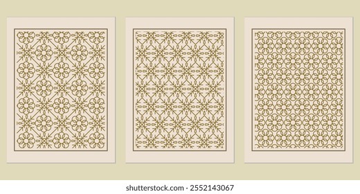 Abstract Golden Background Pattern - Timeless golden geometric Bauhaus-inspired patterns for creative poster designs.