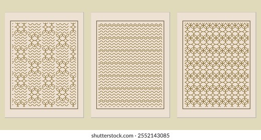 Abstract Golden Background Pattern - Timeless Bauhaus golden vector patterns for creative branding and decor projects.