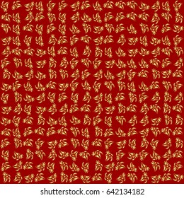 Abstract golden background in red and golden colors for invitation template. Vector golden seamless pattern.