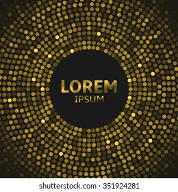 Abstract Golden background. Round sparkles, Vector illustration