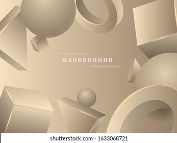Abstract golden background from simple geometric shapes. Vector illustration.
