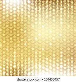 Abstract Golden Background With Stars, Vector Illustration