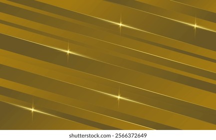 Abstract golden background with stripes and lights. Vector illustration. Eps 10