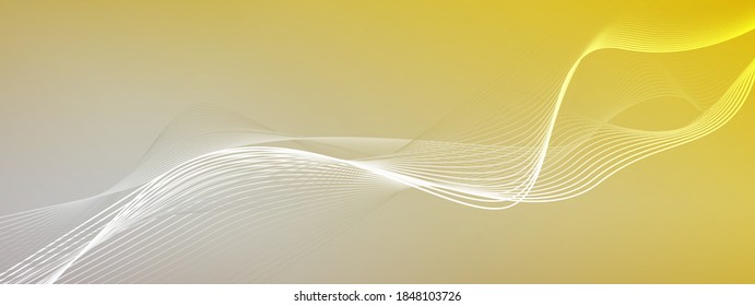 Abstract golden background with wavy dynamic lines.