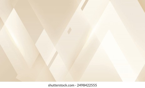 Abstract golden background with white and beige luxury glitter shapes. Golden lines luxury on cream color background. Gold elegant realistic paper cut style 3d. Vector illustration