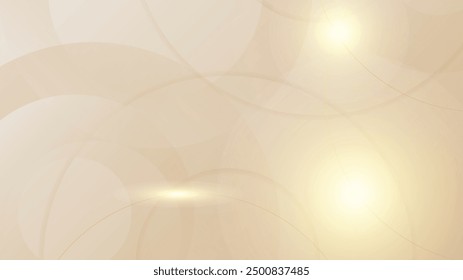 Abstract golden background with white and beige luxury glitter shapes. Golden lines luxury on cream color background. Gold elegant realistic paper cut style 3d. Vector illustration