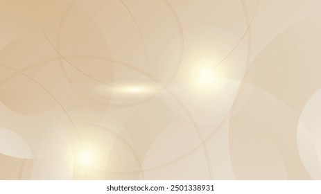 Abstractas fondo dorado con Formas de brillo de lujo blanco y beige. Líneas de oro de lujo sobre fondo de color crema. Oro elegante realista estilo de corte de papel 3d. Ilustración vectorial