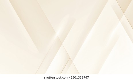 Abstract golden background with white and beige luxury glitter shapes. Golden lines luxury on cream color background. Gold elegant realistic paper cut style 3d. Vector illustration