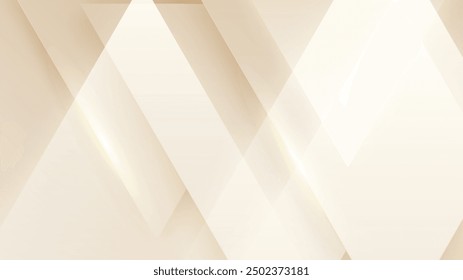 Abstract golden background with white and beige luxury glitter shapes. Golden lines luxury on cream color background. Gold elegant realistic paper cut style 3d. Vector illustration