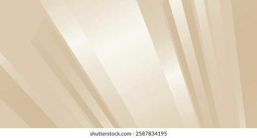 Abstract golden background with white and beige luxury glitter shapes. Golden lines luxury on cream color background. Gold elegant realistic paper cut