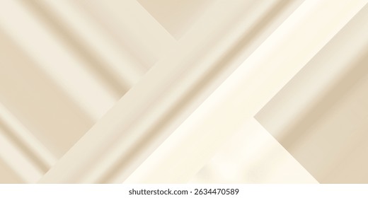 Abstract golden background with white and beige luxury glitter shapes. Golden lines luxury on cream color background. Gold elegant realistic paper cut style 3d.