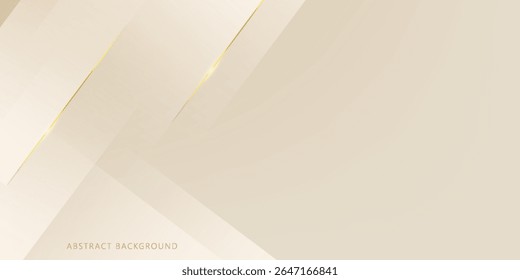 Abstractas fondo dorado con Formas de brillo de lujo blanco y beige. Líneas de oro de lujo sobre fondo de color crema.