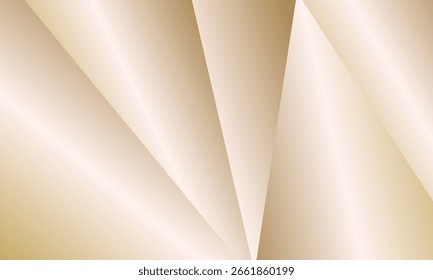Fundo dourado abstrato com formas de brilho branco e bege luxo. Linhas douradas de luxo em fundo de cor creme. Ouro elegante realista papel corte estilo 3d. Ilustração vetorial