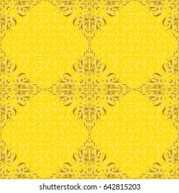 Abstract golden background in yellow and golden colors for invitation template. Vector golden seamless pattern.