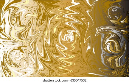 Abstract golden backgrounds.Vector Ink texture. Hand drawn marbling