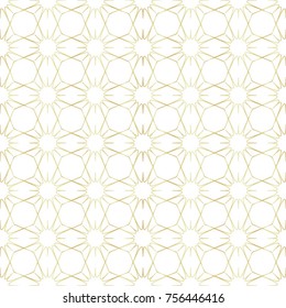 Abstract Golden background.Vector Seamless geometric pattern. Modern stylish texture. Repeating geometric thin gold grid. Simple graphic design.