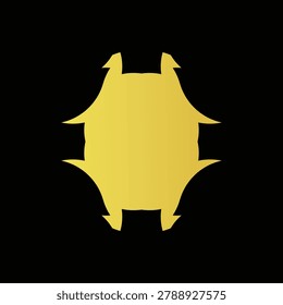 Abstract Golden Beetle Shield Logo Icon on Black Background – Luxury Geometric Emblem Design