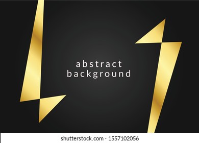 abstract golden black background design, Abstract 3d background with black paper layers. Vector geometric illustration of carbon sliced shapes textured with golden glittering dots. Graphic design 