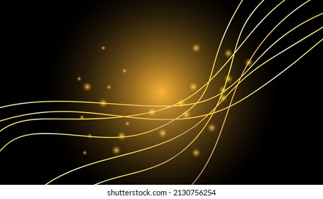 Abstract golden black background, light effect
