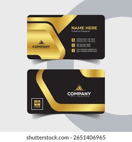 Abstract Golden Black Business Card Template for Premium Branding