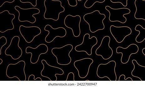 Abstraktes goldenes Muster in Form eines Blocks einzeln auf schwarzem Hintergrund. Moderne Vektorgrafik