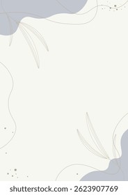 Abstractas azul dorado gris ondas florales póster o fondo hoja de papel imprimible o diseño de Vector de documentos