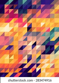 Abstract golden and blue triangles background