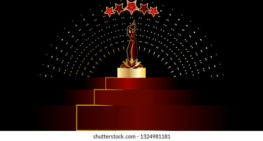 Abstract Golden Bollywood Woman .Cinematography And Theater Poster. - Vector