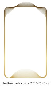 Abstract golden border, vertical frame.