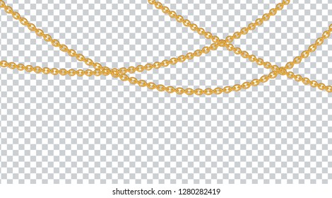 Abstract Golden or Bronze Color Chain Decorative element. Vector illustration. EPS10