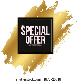 Abstract golden brush background design