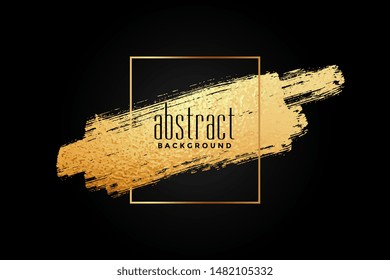 abstract golden brush stroke frame background design