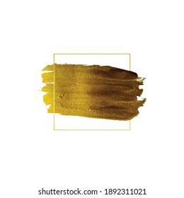 Abstract golden brush stroke frame