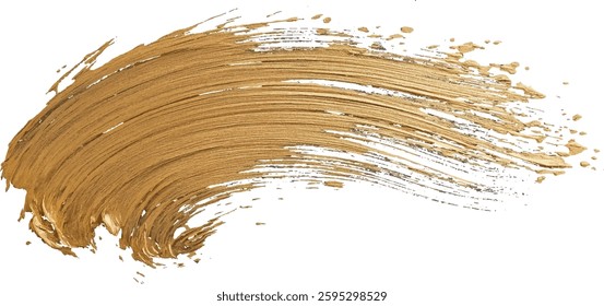 Abstract golden brush stroke on white background