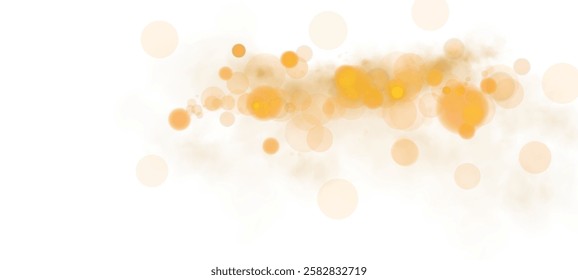 Abstract golden bubbles and sparkles float in a soft, glowing haze, forming a luminous, warm, and elegant visual composition.