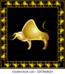 abstract golden bull