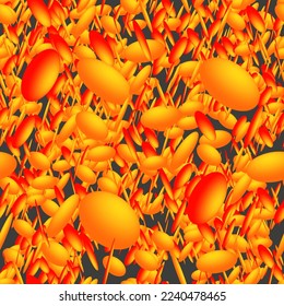 Abstract Golden Capsules Seamless 3D Pattern Background. 3D Illustration