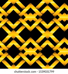 Abstract golden chain seamless pattern. Geometric background in art deco style. Vector wallpaper. 